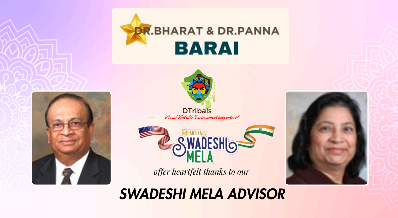 Dr. Bharat & Dr. Panna Barai — Swadeshi Mela Advisor